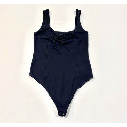 Abercrombie & Fitch Lace Up Sleeveless Bodysuit Black - M