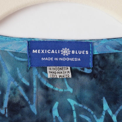 Mexicali Blues Button Front Midi Maxi Dress Sunflower Blue Tie Dye - S