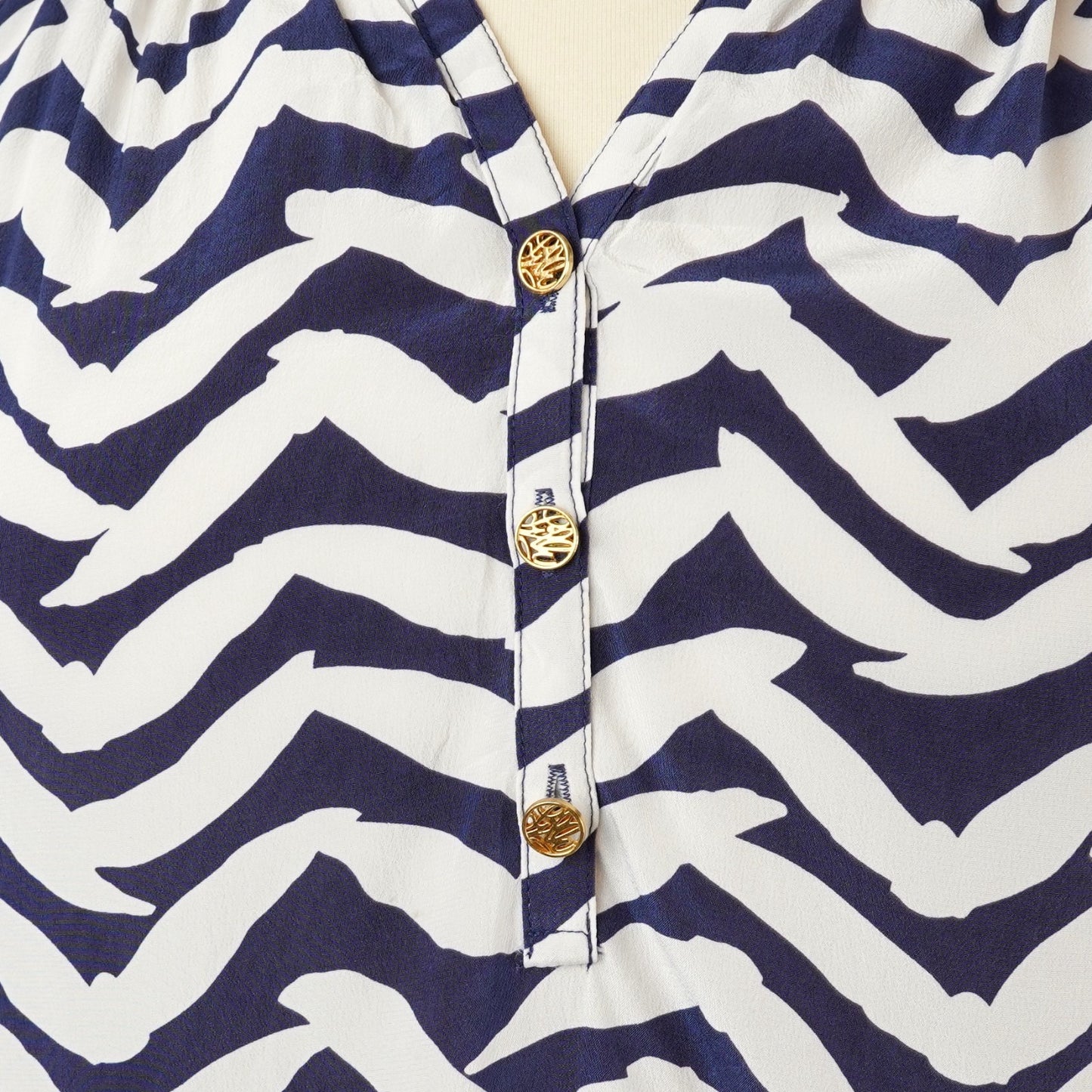 Lilly Pulitzer Elsa Silk Long Sleeve Blouse Navy Bird - S