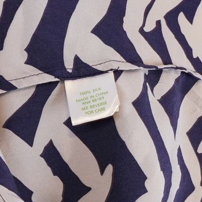 Lilly Pulitzer Elsa Silk Long Sleeve Blouse Navy Bird - S