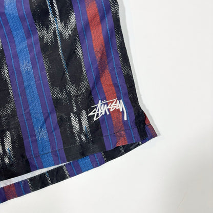Stussy Ikat Stripe Water Short Swim Trunks Black 113135 - XL