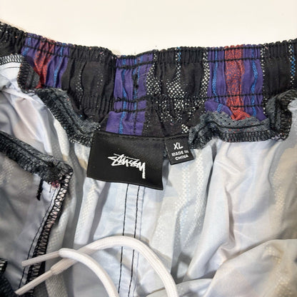 Stussy Ikat Stripe Water Short Swim Trunks Black 113135 - XL