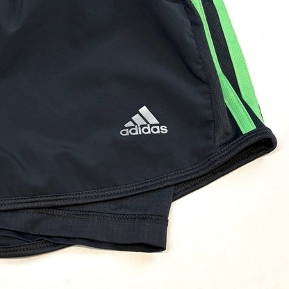 Adidas Climalite Shorts with Liner Slate Gray & Green - M