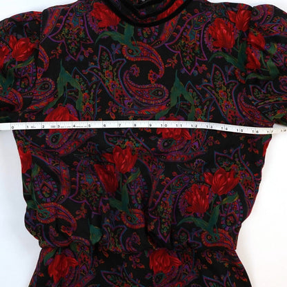 Richard Warren Floral Paisley Wool Dress - 4 - Vintage 80's