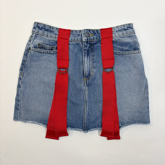 Carmar Colin String Denim Mini Skirt Red Ribbon Pop - 28