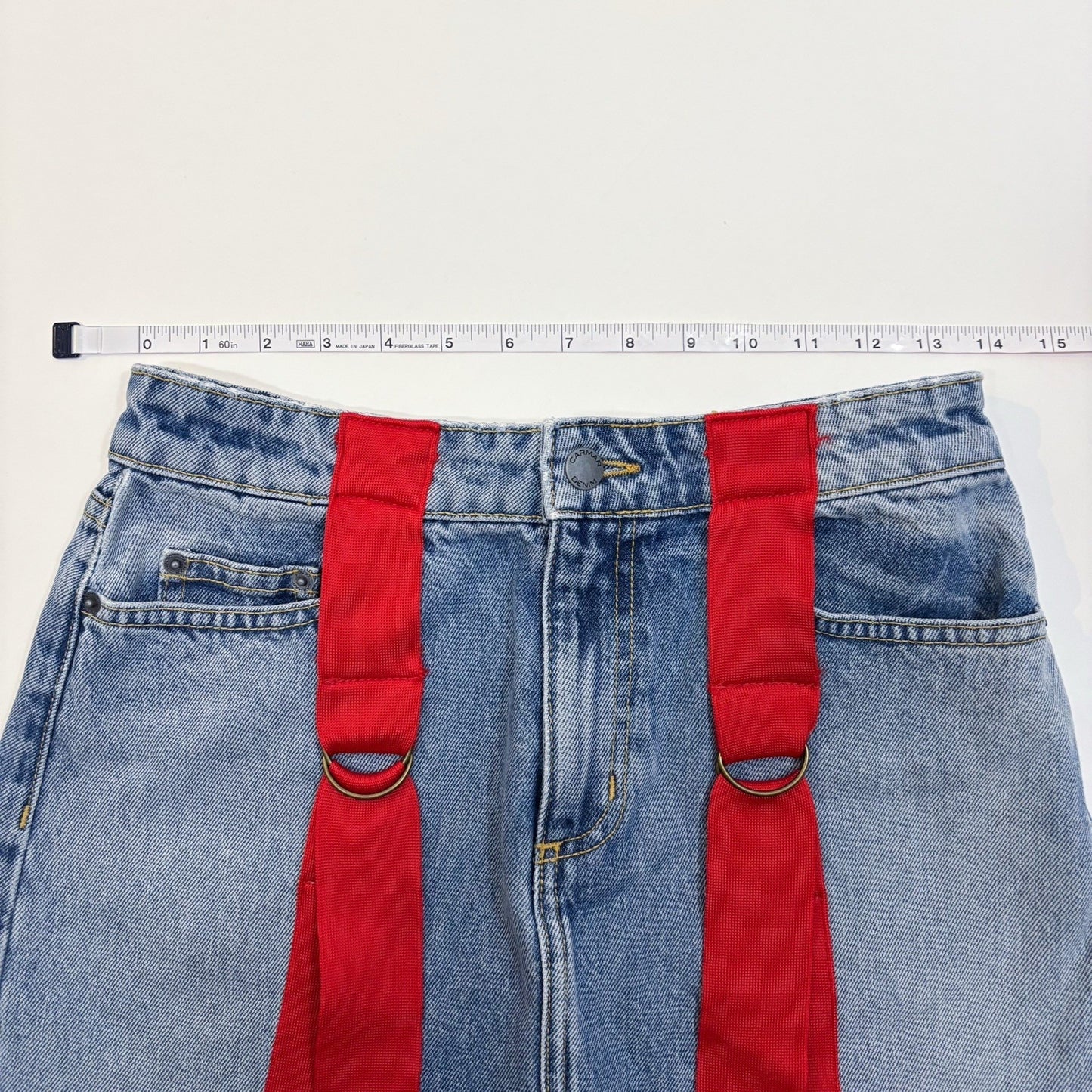 Carmar Colin String Denim Mini Skirt Red Ribbon Pop - 28