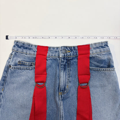 Carmar Colin String Denim Mini Skirt Red Ribbon Pop - 28