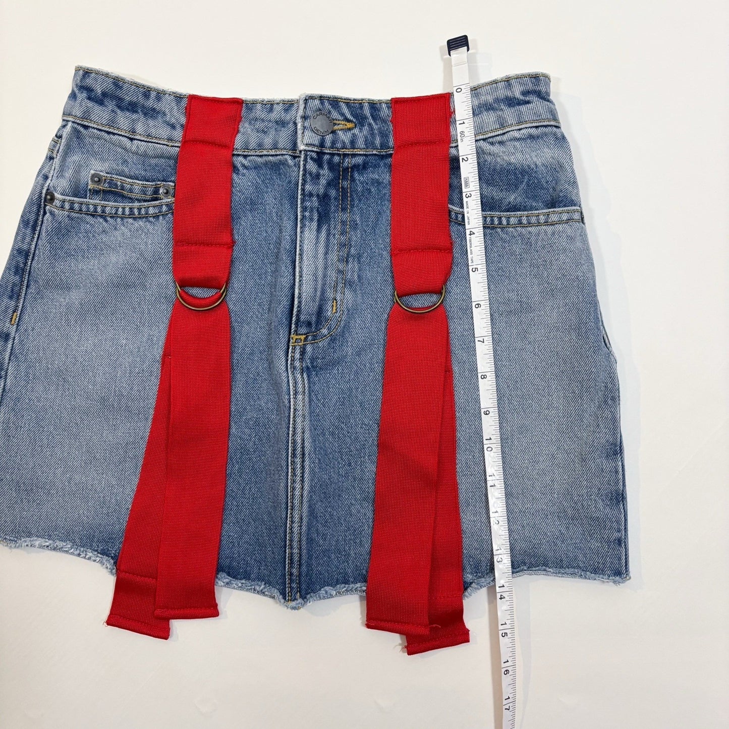 Carmar Colin String Denim Mini Skirt Red Ribbon Pop - 28