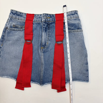 Carmar Colin String Denim Mini Skirt Red Ribbon Pop - 28
