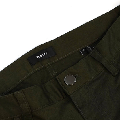Theory Raffi Pants Slim Fit Straight Leg Olive Forest Green - 34