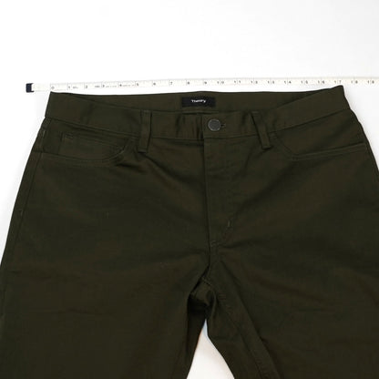 Theory Raffi Pants Slim Fit Straight Leg Olive Forest Green - 34