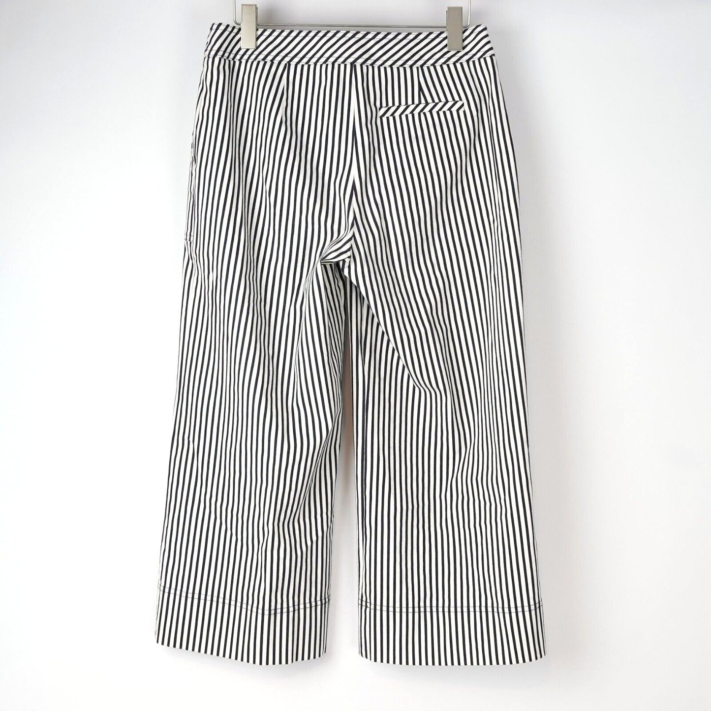 Trina Turk Wide Leg Cropped Pants Navy Nautical Striped - 4