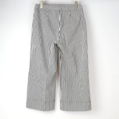 Trina Turk Wide Leg Cropped Pants Navy Nautical Striped - 4