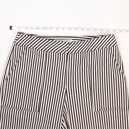 Trina Turk Wide Leg Cropped Pants Navy Nautical Striped - 4