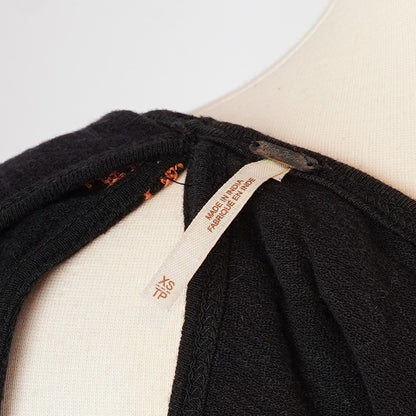 Free People Cross Stitch Embroidered Floral Top Black Off Shoulder - XS