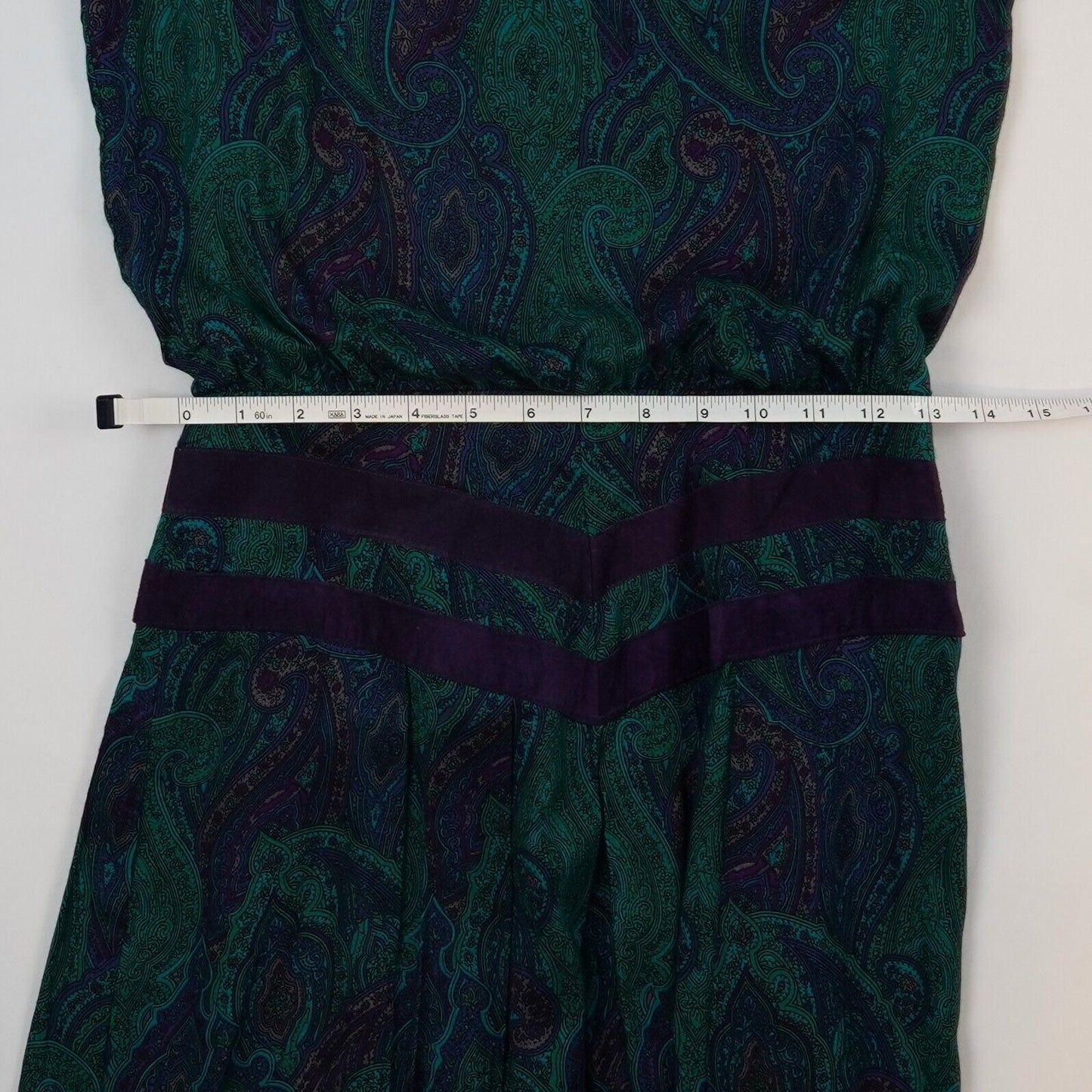Patty O'Neil Floral/Paisley Button Back Dress - 6 - Vintage 80's