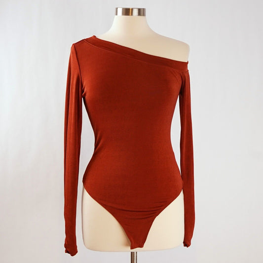 Free People That's Hot Long Sleeve Off Shoulder Bodysuit - L