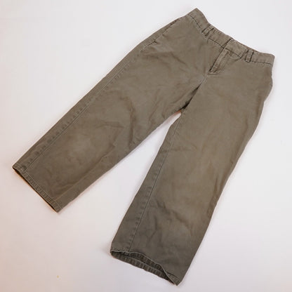 Gap Wide Leg Cropped Capri Olive Chino Pants - 4