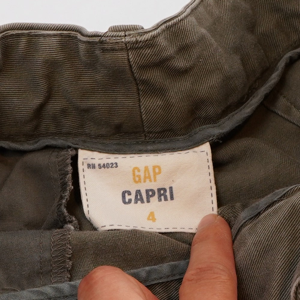 Gap Wide Leg Cropped Capri Olive Chino Pants - 4