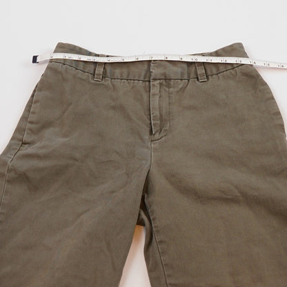 Gap Wide Leg Cropped Capri Olive Chino Pants - 4