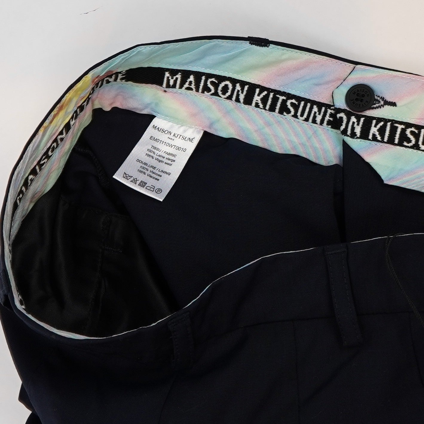 Maison Kitsune Paris 100% Wool Trouser Dress Pants Navy 34" Inseam - M