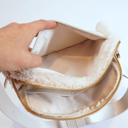 Lululemon Everywhere Belt Bag Large 2L Sherpa Fleece White Opal Gold