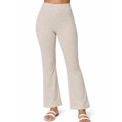 O'Neill Dallen Ribbed Knit Flare Pants Oatmeal Heather High Rise - L