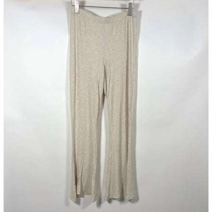 O'Neill Dallen Ribbed Knit Flare Pants Oatmeal Heather High Rise - L
