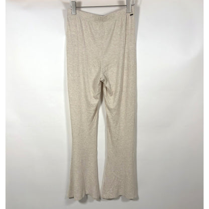 O'Neill Dallen Ribbed Knit Flare Pants Oatmeal Heather High Rise - L