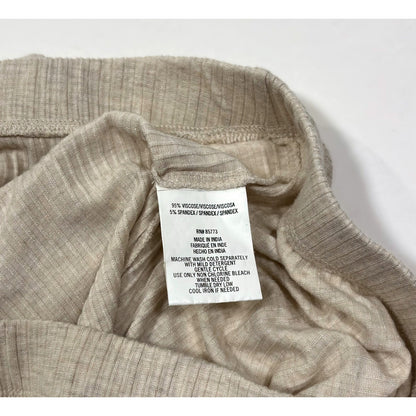 O'Neill Dallen Ribbed Knit Flare Pants Oatmeal Heather High Rise - L
