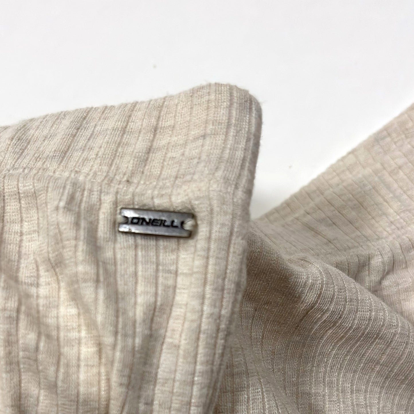 O'Neill Dallen Ribbed Knit Flare Pants Oatmeal Heather High Rise - L