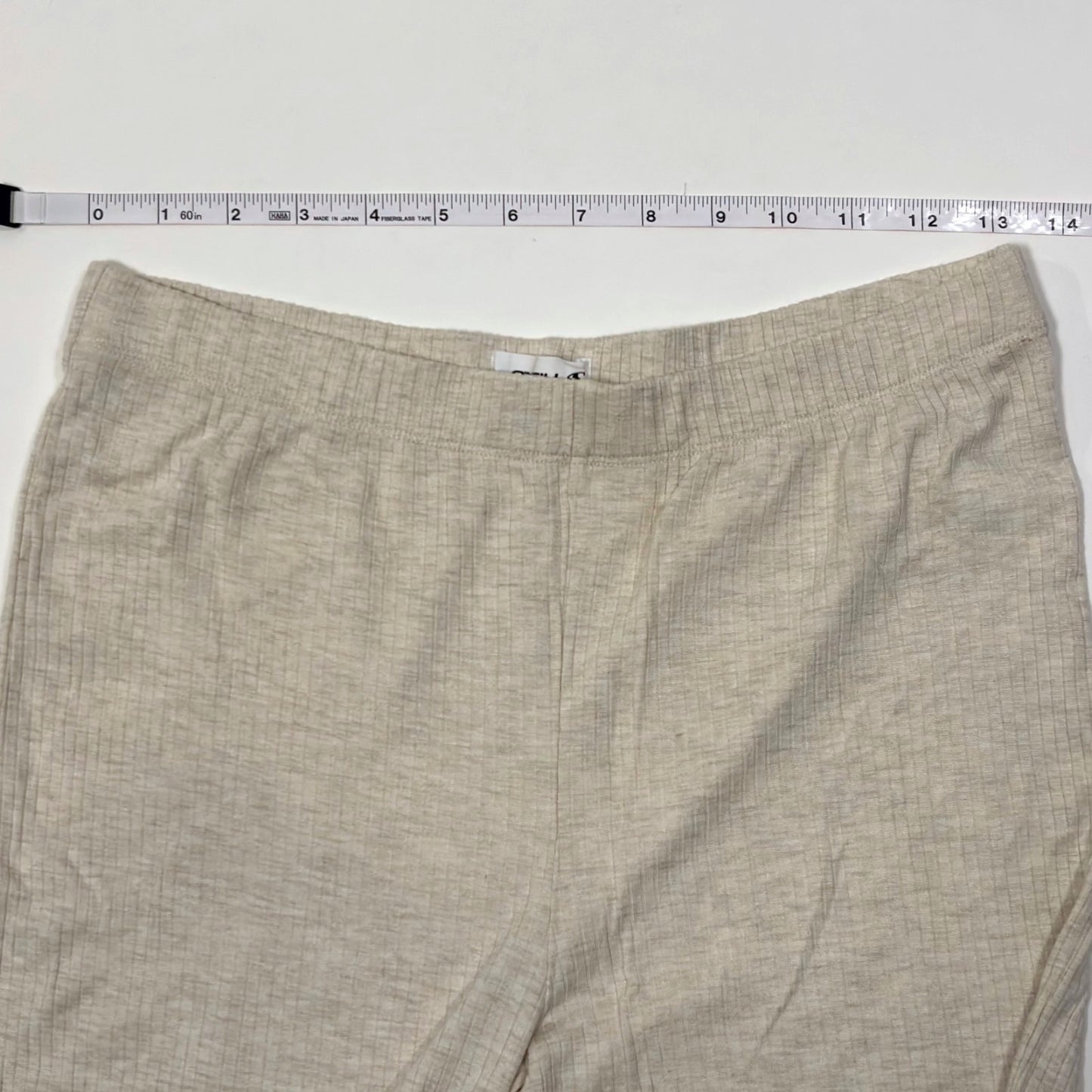 O'Neill Dallen Ribbed Knit Flare Pants Oatmeal Heather High Rise - L