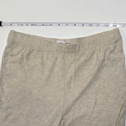 O'Neill Dallen Ribbed Knit Flare Pants Oatmeal Heather High Rise - L