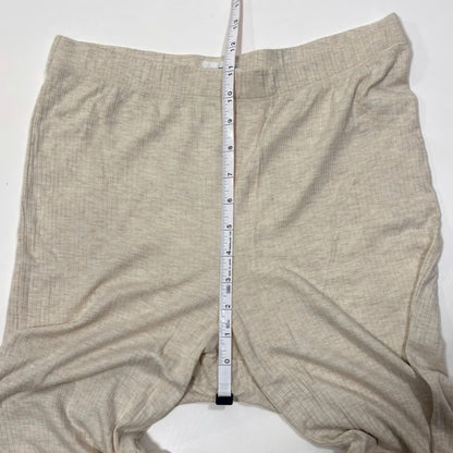 O'Neill Dallen Ribbed Knit Flare Pants Oatmeal Heather High Rise - L