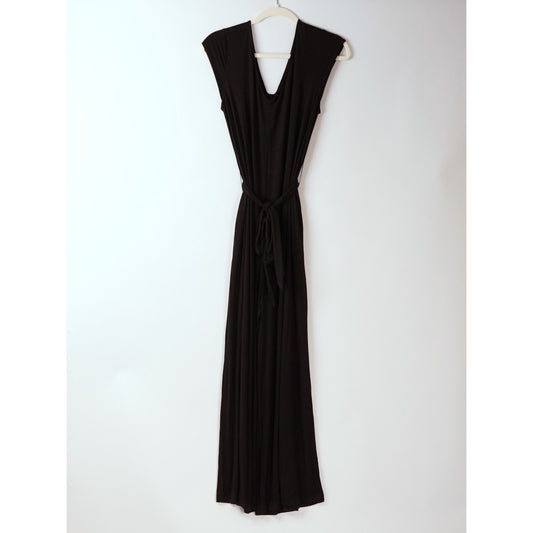 Betabrand Day to Night Wide Leg Jumpsuit Black Belted - S
