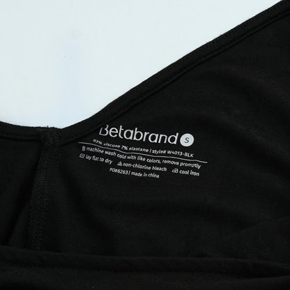 Betabrand Day to Night Wide Leg Jumpsuit Black Belted - S