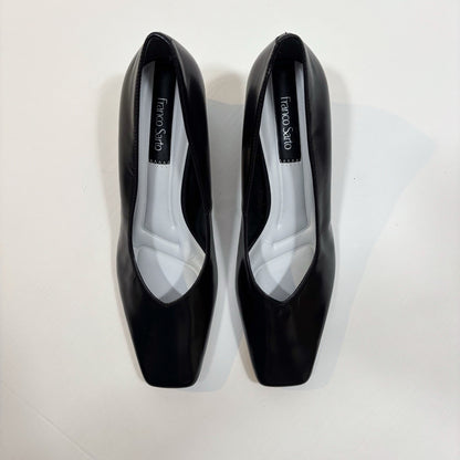 Franco Sarto Pisa Square Toe Pump Tan Nude Black Patent Leather - 8.5