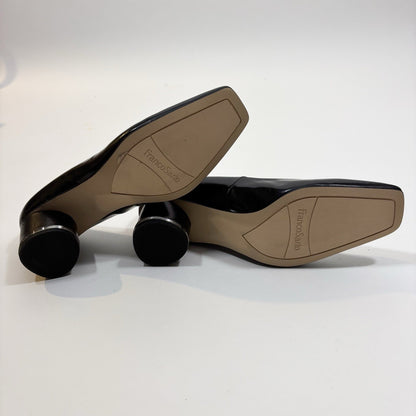 Franco Sarto Pisa Square Toe Pump Tan Nude Black Patent Leather - 8.5