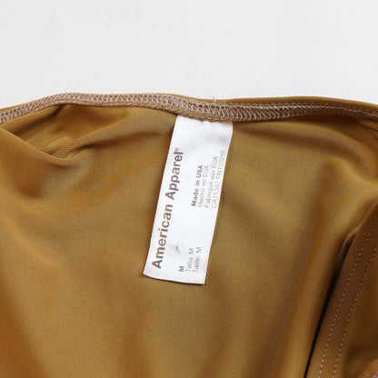 American Apparel One Piece Swimsuit High Cut Open Back Olive Green - M