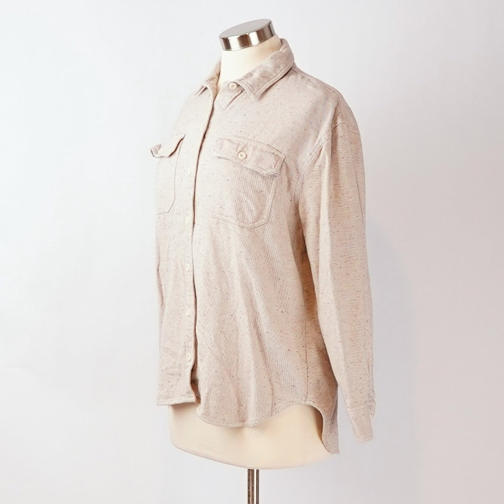 Madewell Donegal Flannel Kentwood Oversized Shirt Jacket Speckled Beige - S