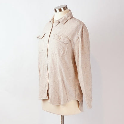 Madewell Donegal Flannel Kentwood Oversized Shirt Jacket Speckled Beige - S