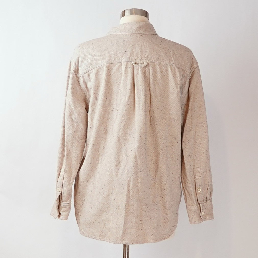 Madewell Donegal Flannel Kentwood Oversized Shirt Jacket Speckled Beige - S