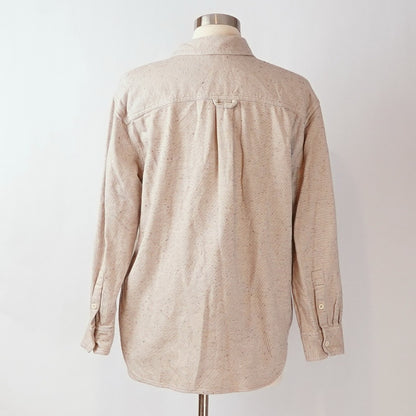 Madewell Donegal Flannel Kentwood Oversized Shirt Jacket Speckled Beige - S