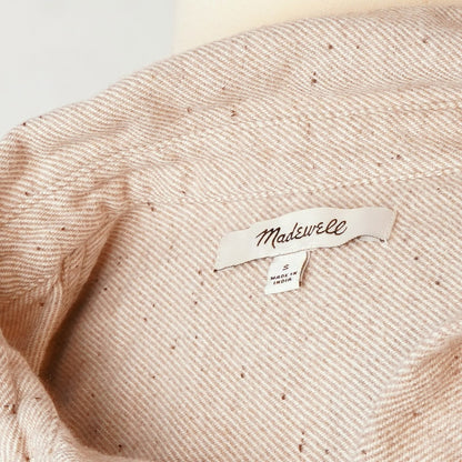 Madewell Donegal Flannel Kentwood Oversized Shirt Jacket Speckled Beige - S
