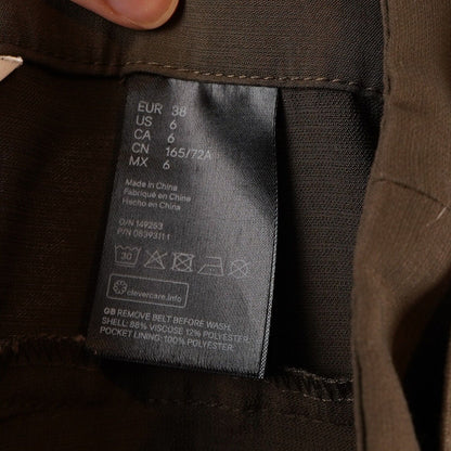 H&M Olive Belted Trouser Slack Dress Pants - 6