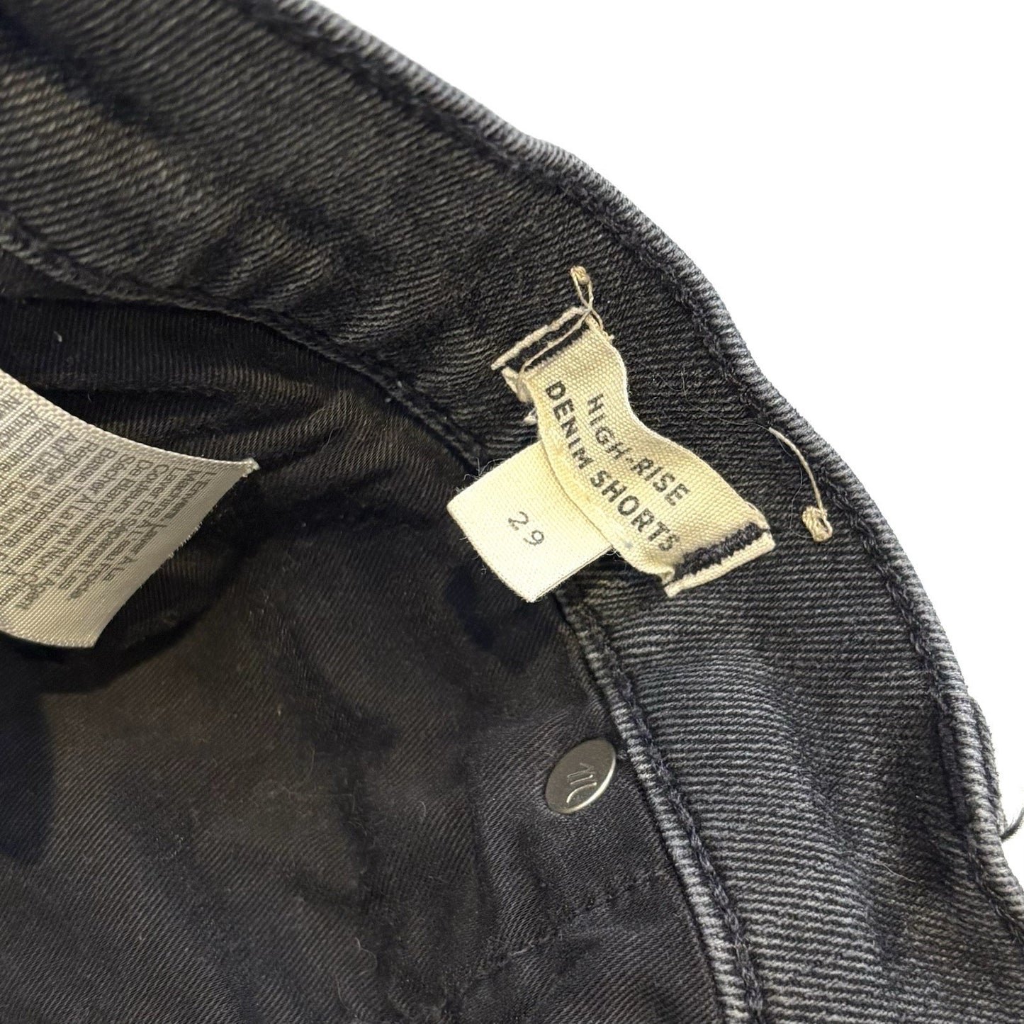 Madewell High Rise Cutoff Jean Shorts Black Denim Raw Hem - 29