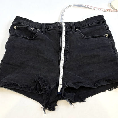 Madewell High Rise Cutoff Jean Shorts Black Denim Raw Hem - 29