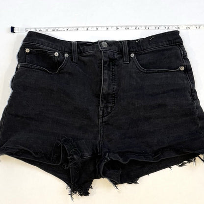 Madewell High Rise Cutoff Jean Shorts Black Denim Raw Hem - 29