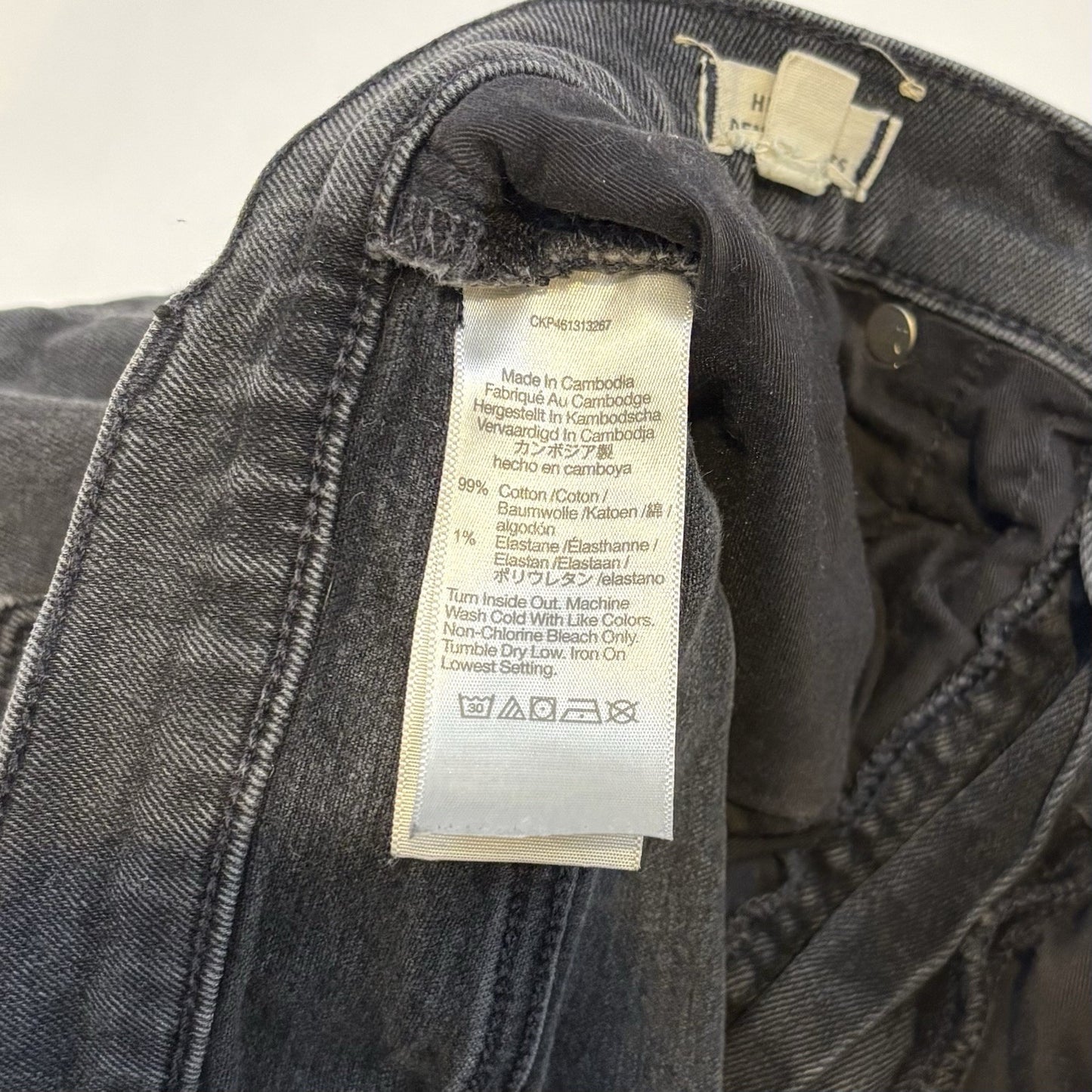 Madewell High Rise Cutoff Jean Shorts Black Denim Raw Hem - 29