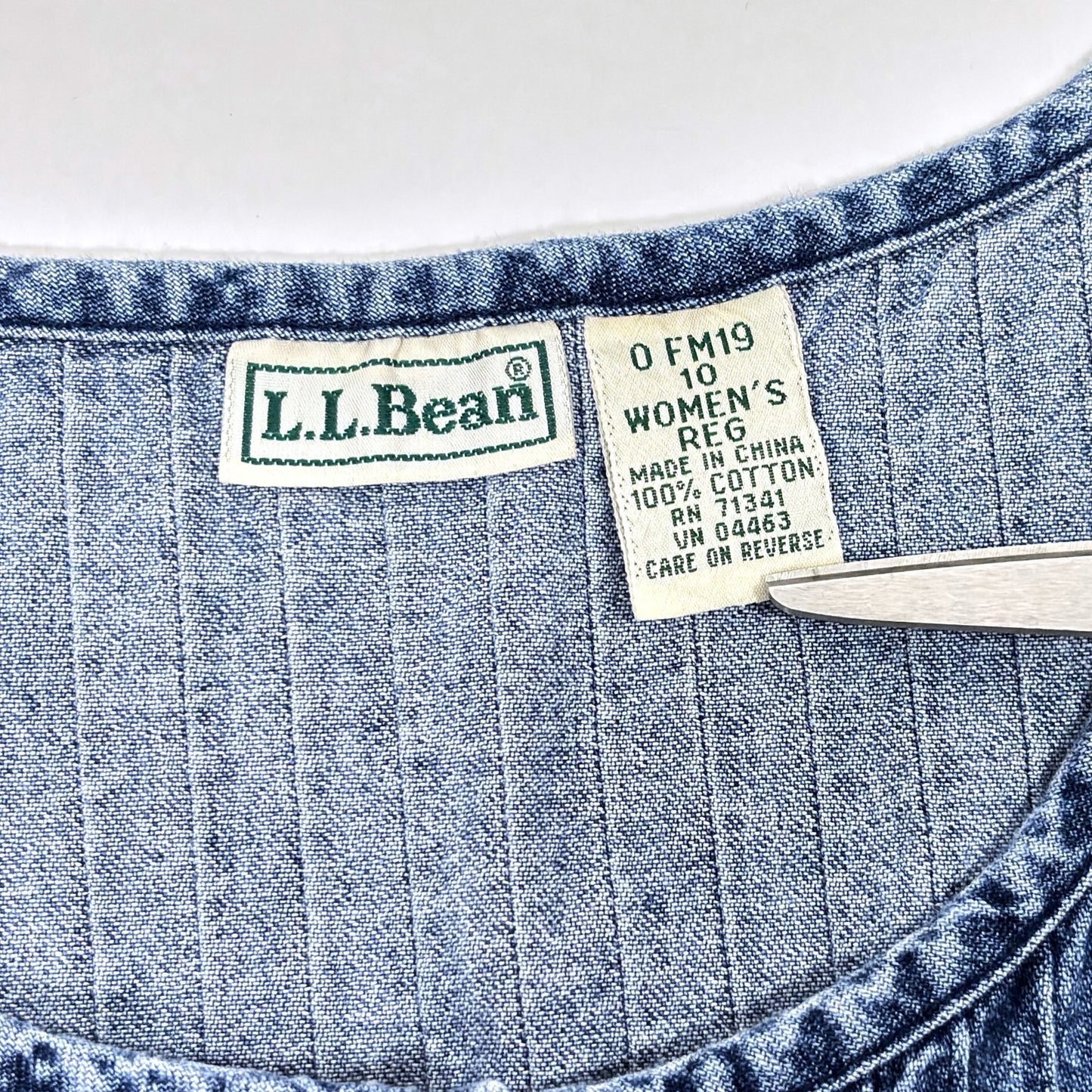 Vintage LL Bean Traveler Denim Midi Maxi Shirt Dress Sleeveless - 10